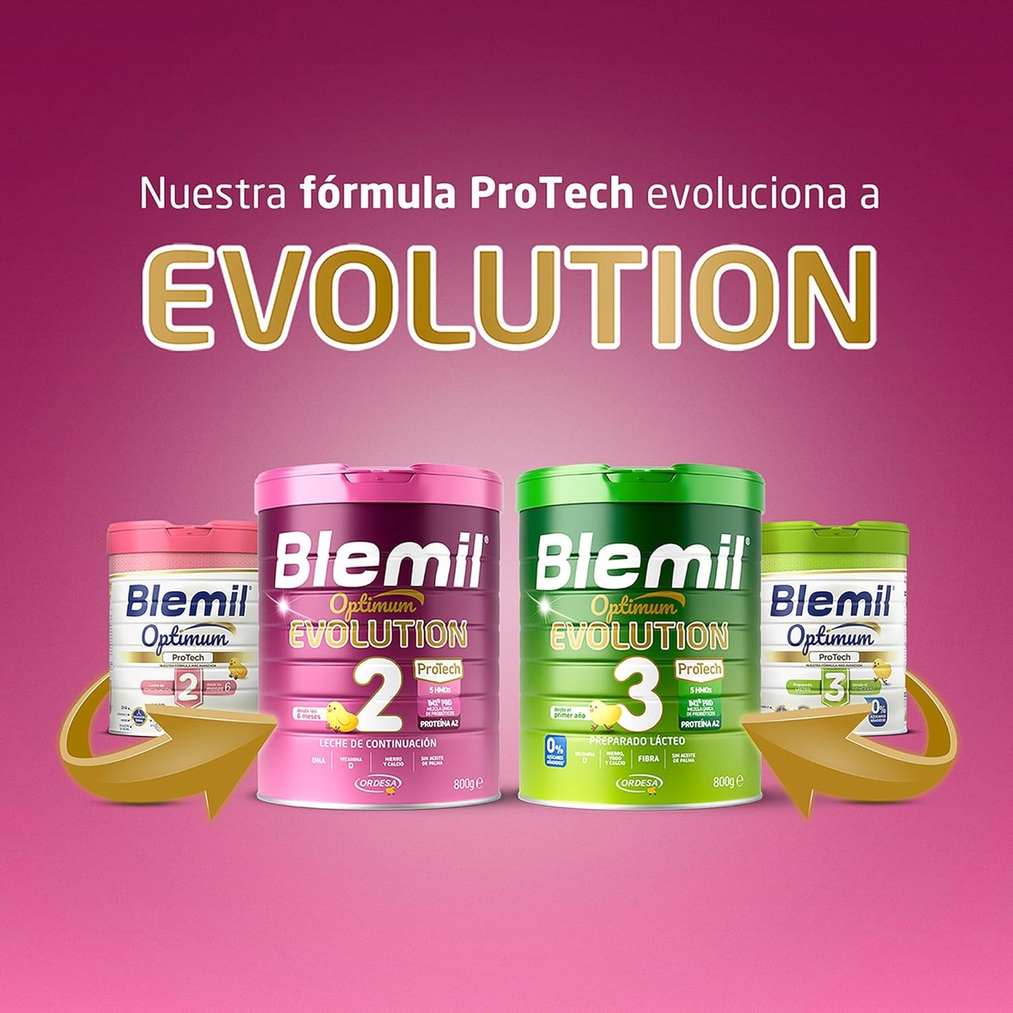 [3 UNIDADES] Blemil 2 Optimum Evolution 800g | Leite de Transição desde os 6 Meses
